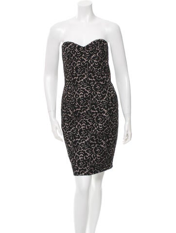 Michael Kors Strapless Lace Mini Dress