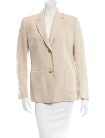 Michael Kors Notched Lapel Linen Blazer