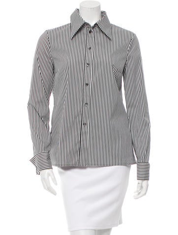 Michael Kors Striped Button-Up Top