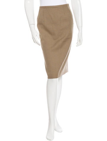 Michael Kors Wool Houndstooth Pencil Skirt