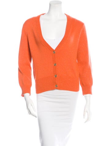 Michael Kors Cashmere Metallic-Accented Cardigan