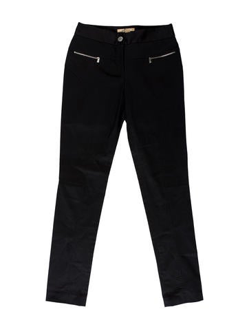 Michael Kors Zip-Accented Straight-Leg Pants