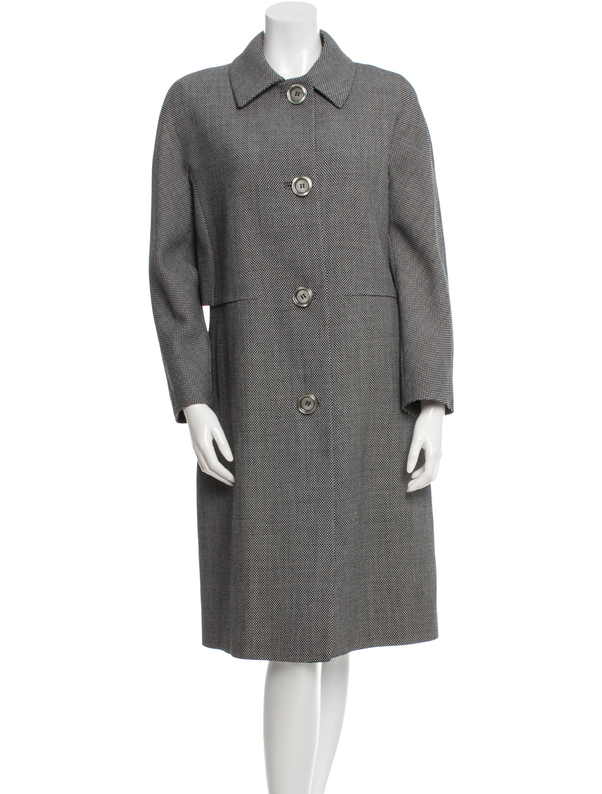 Michael Kors Virgin Wool Printed Coat Clothing MIC44924 The RealReal