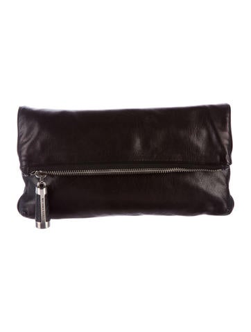 Michael Kors Leather Fold-Over Clutch