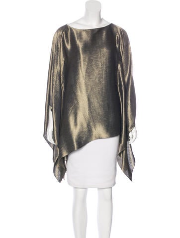 Michael Kors Collection Metallic Butterfly Sleeve Top