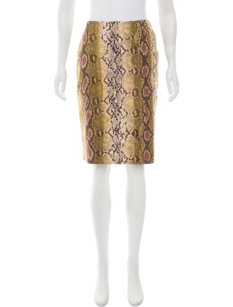 Michael Kors Printed Linen-Blend Skirt