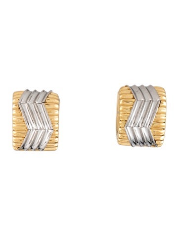 Pre-owned Michael Bondanza Two-tone Heatwave Earrings In Multicolor