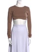 Michael Costello Bateau Neckline Long Sleeve Crop Top