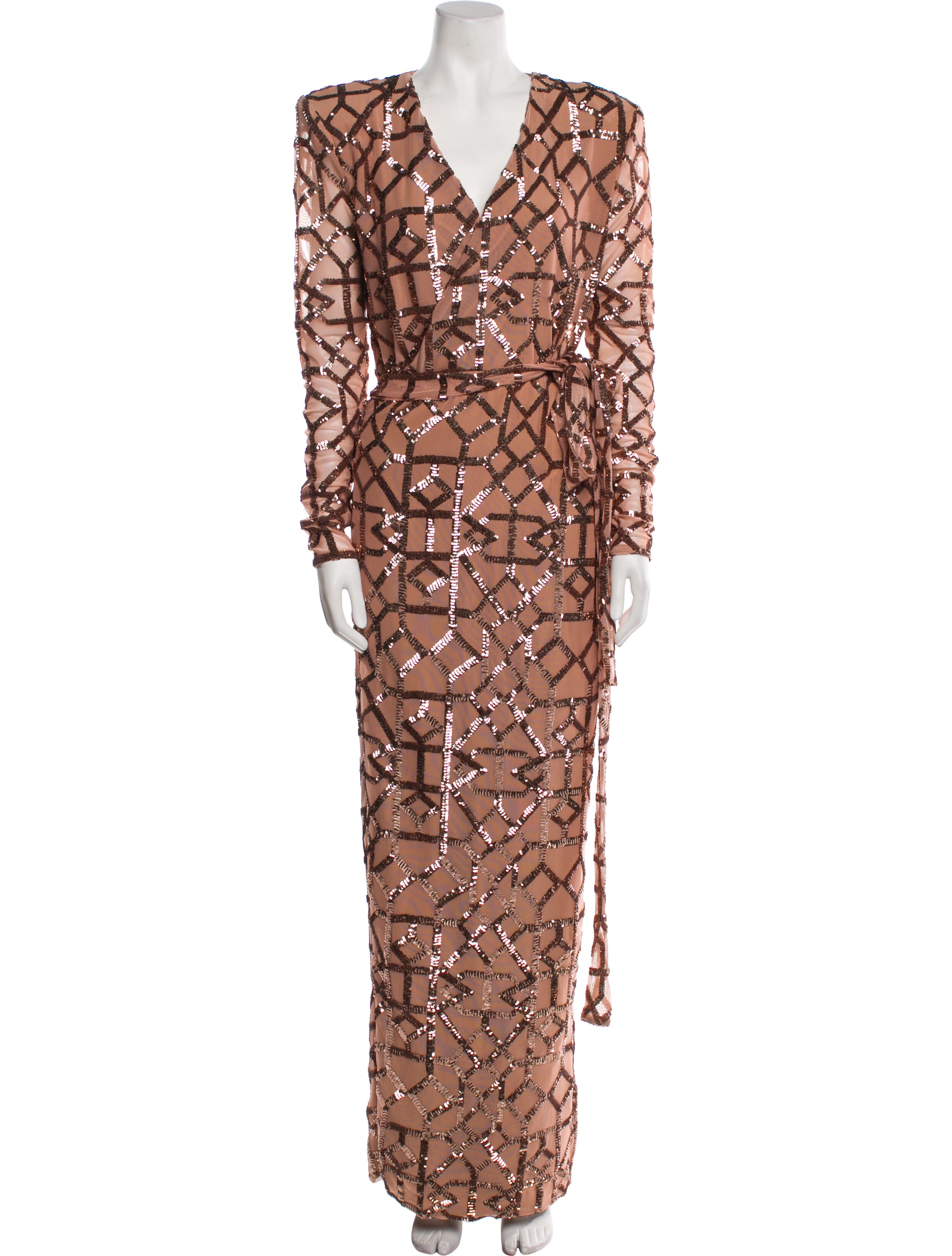 Michael Costello Printed Long Dress