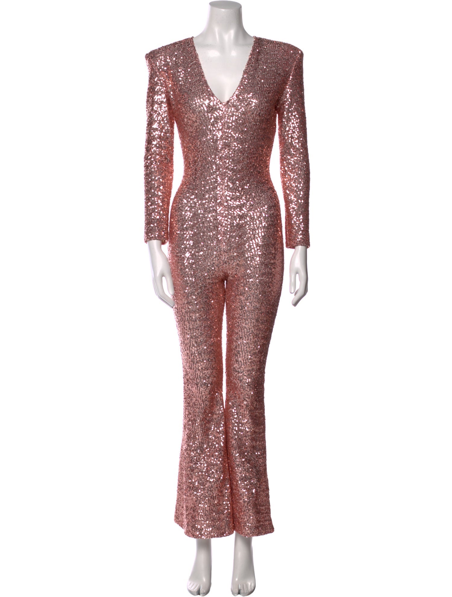 Michael Costello Patterned V-Neck Jumpsuit