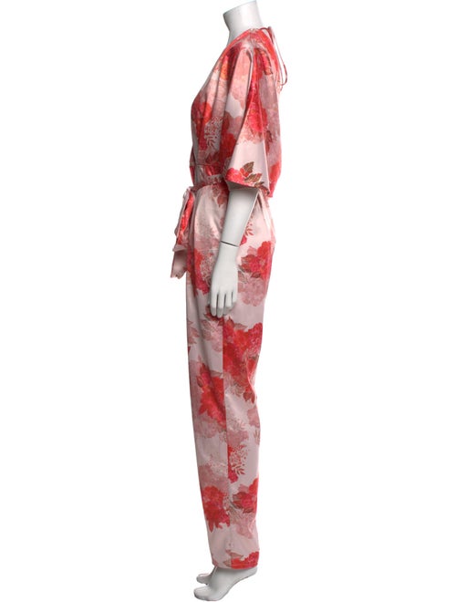 Michael Costello Floral Print V-Neck Jumpsuit