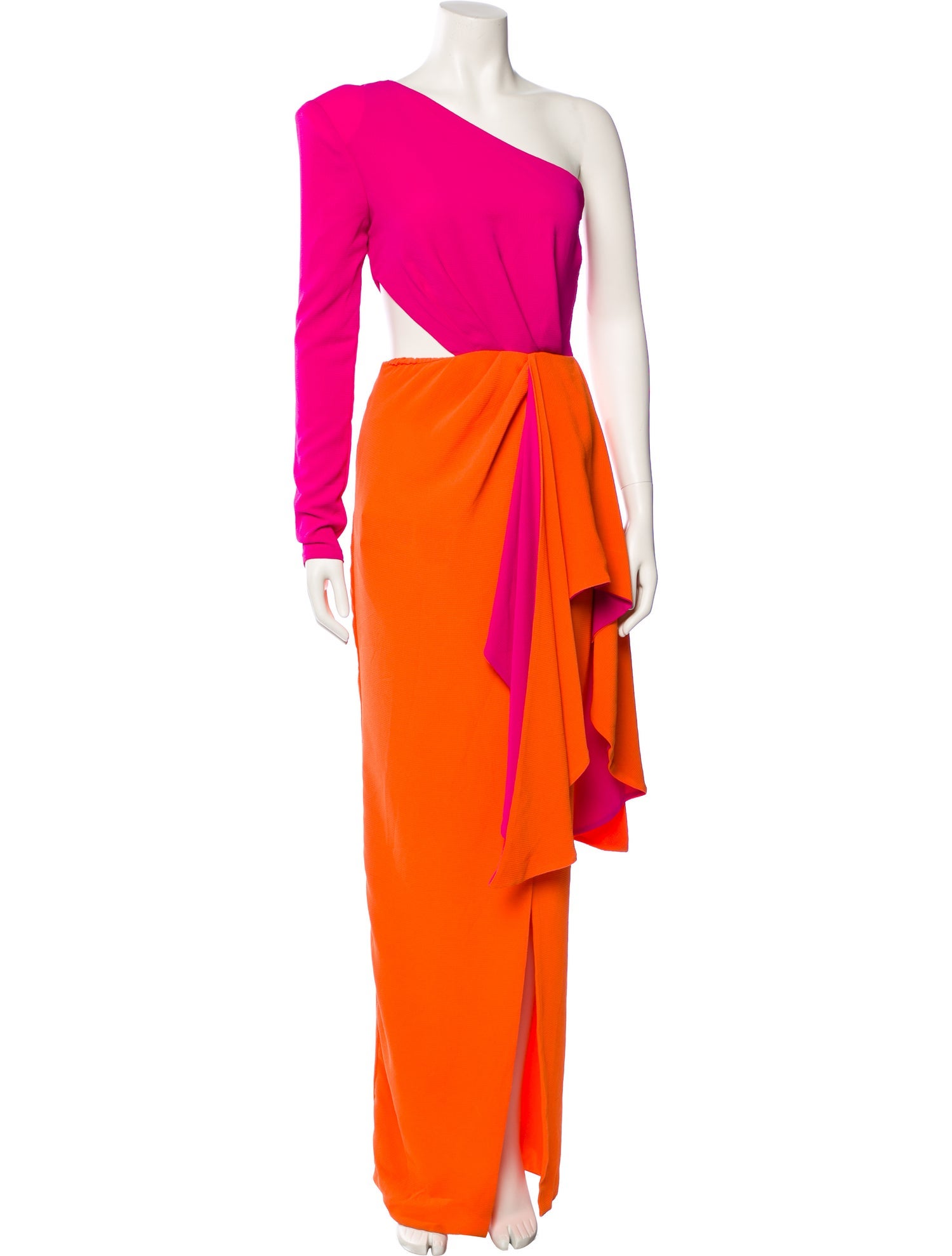 Michael Costello Colorblock Pattern Long Dress