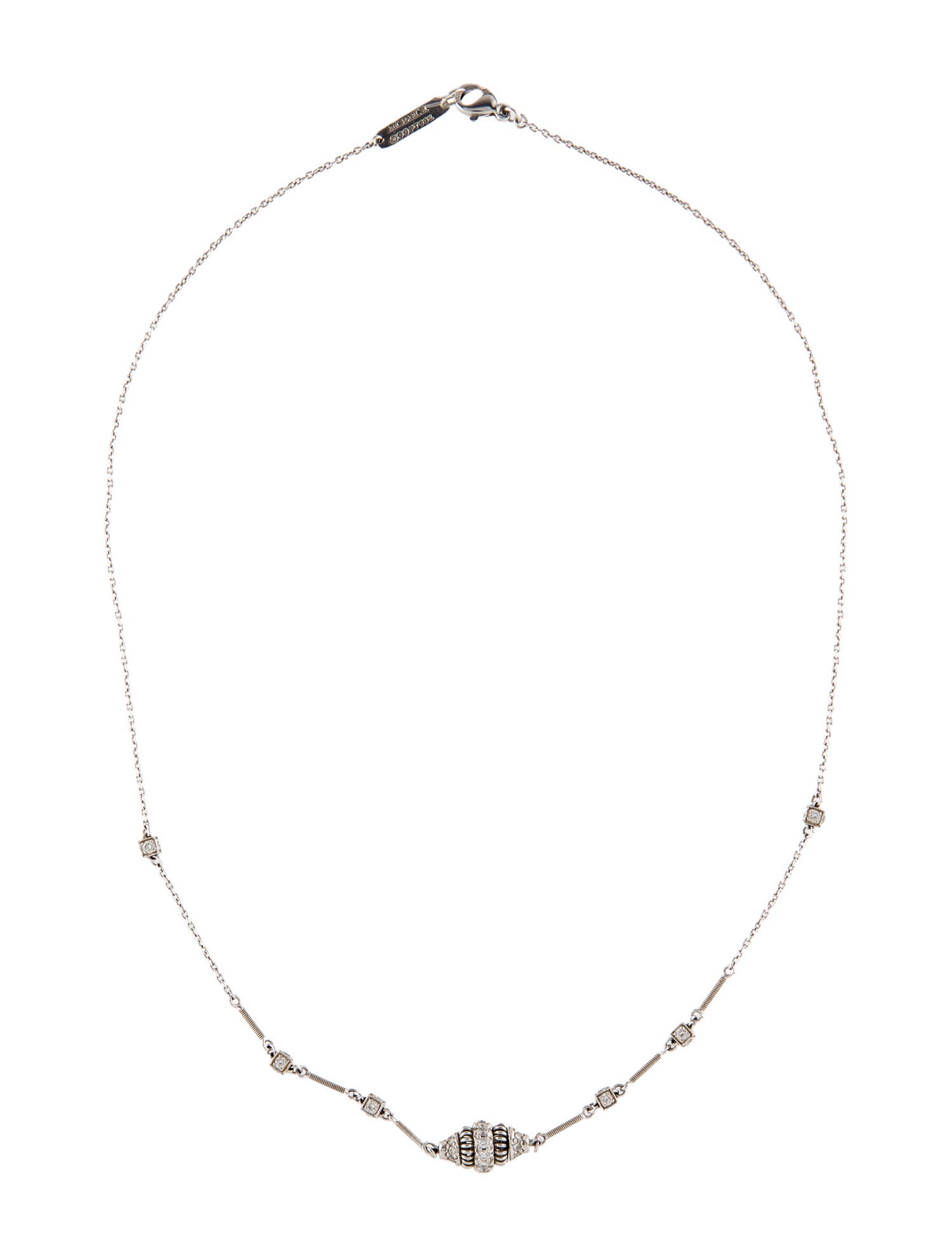 Michael B. Platinum Diamond Station Necklace