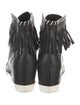 Michele Negri Leather Fringe Trim Accent Pumps