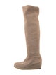Michele Negri Suede Whipstitch Trim Riding Boots