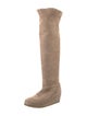 Michele Negri Suede Whipstitch Trim Riding Boots