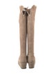 Michele Negri Suede Whipstitch Trim Riding Boots