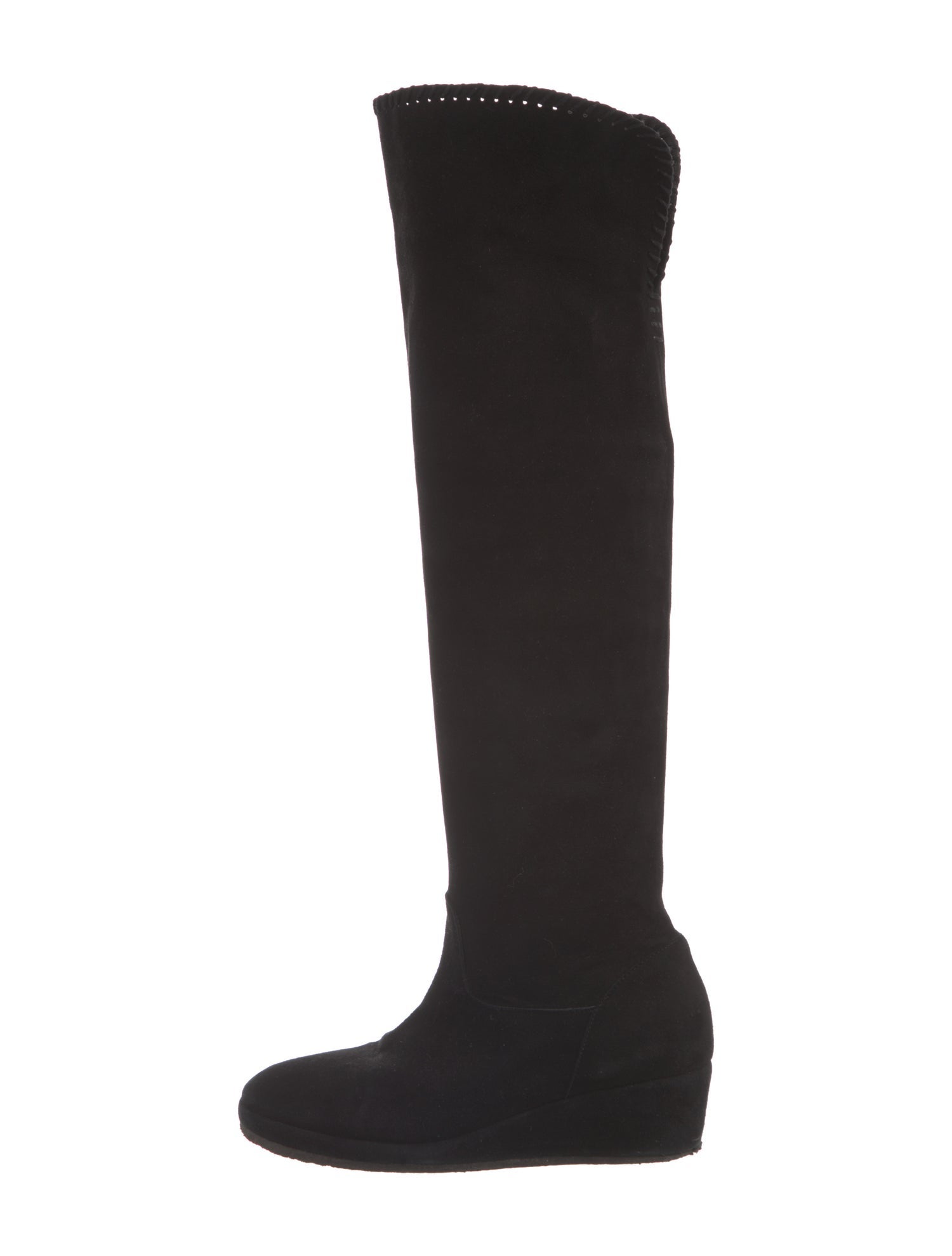 Michele Negri Suede Whipstitch Trim Boots