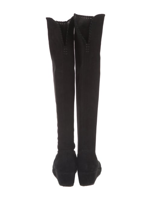 Michele Negri Suede Whipstitch Trim Boots