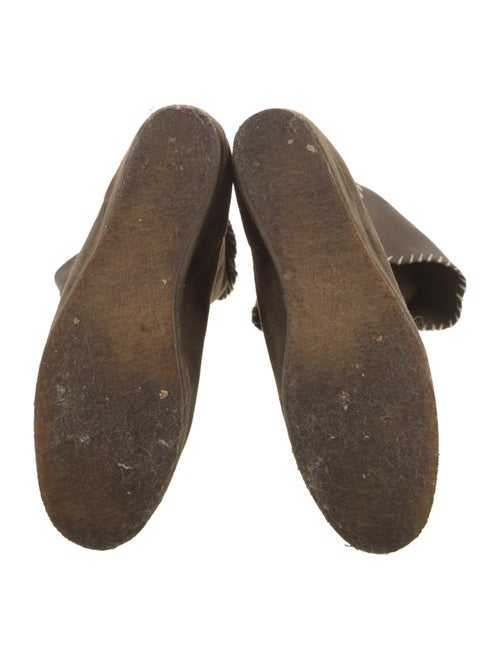 Michele Negri Suede Whipstitch Trim Boots