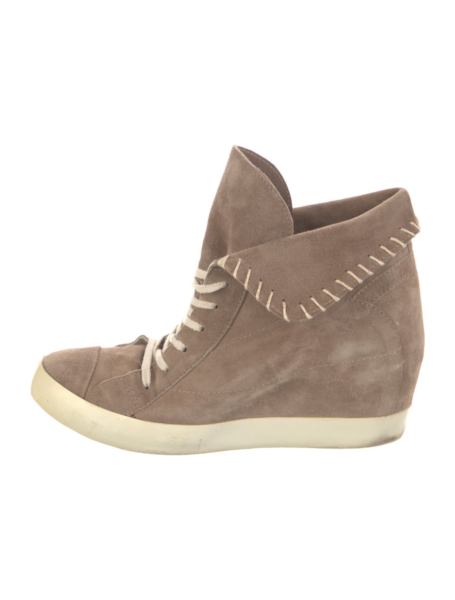 Michele Negri Suede Whipstitch Trim Sneakers