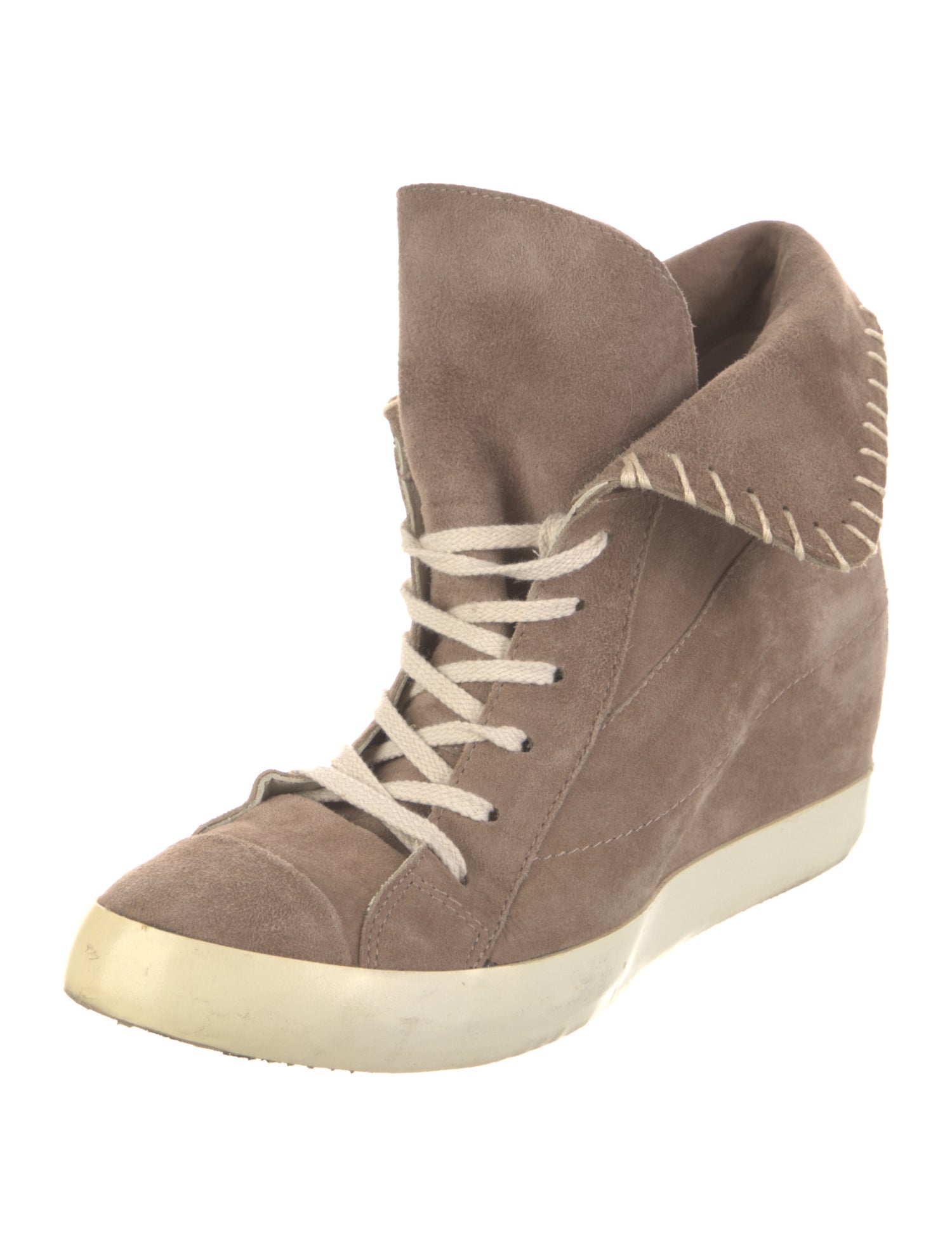 Michele Negri Suede Whipstitch Trim Sneakers