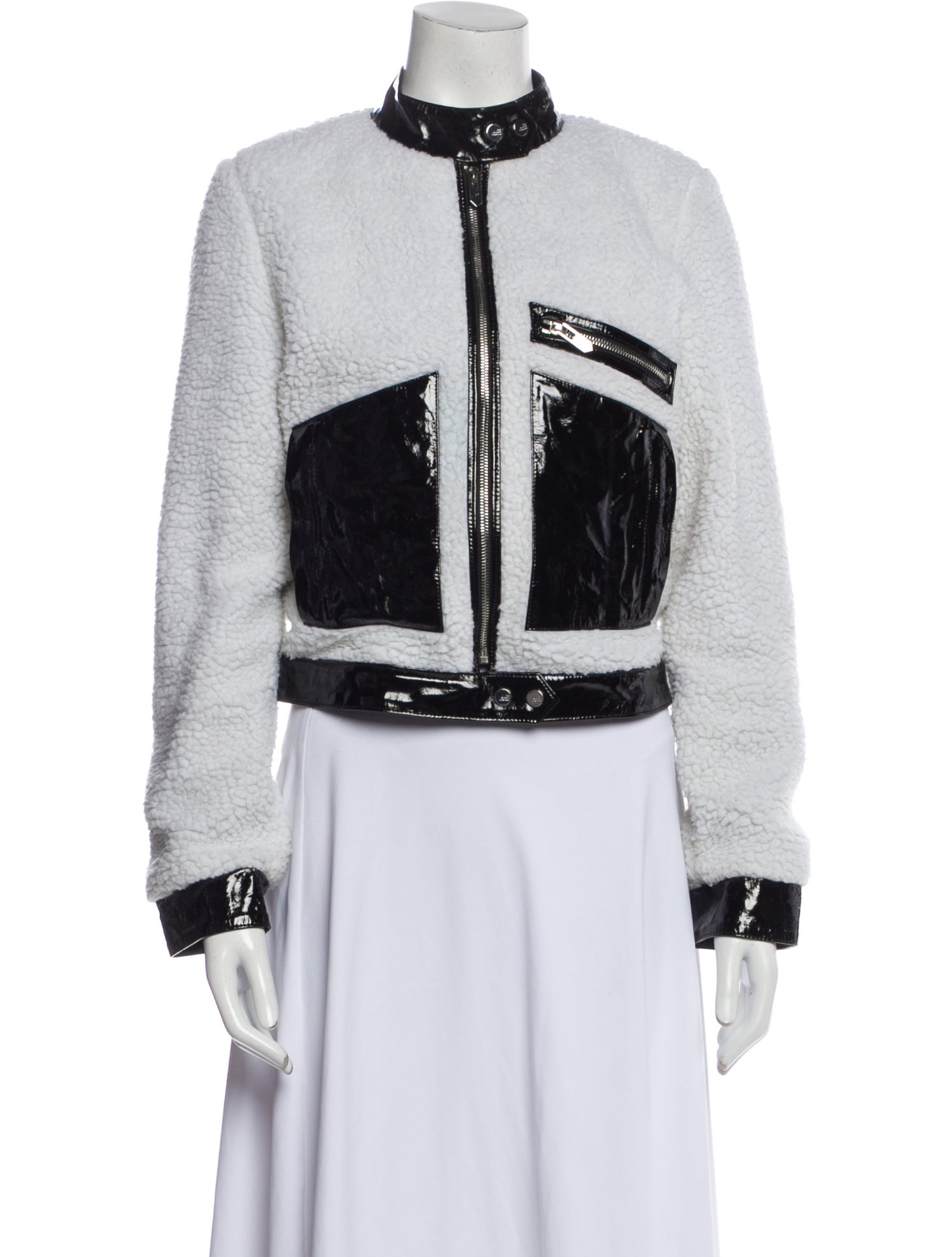 The Mighty Company Faux Shearling Colorblock Pattern Jacket