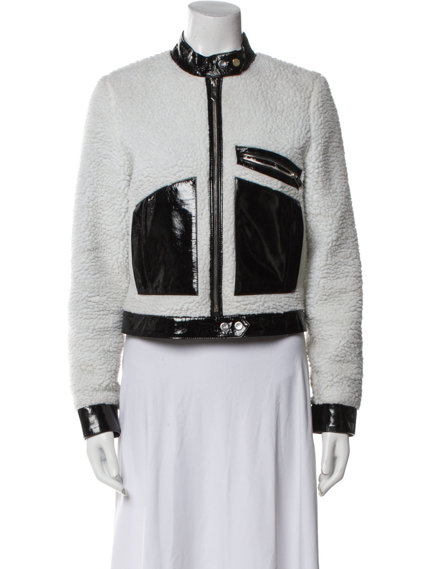 The Mighty Company Faux Shearling Colorblock Pattern Jacket