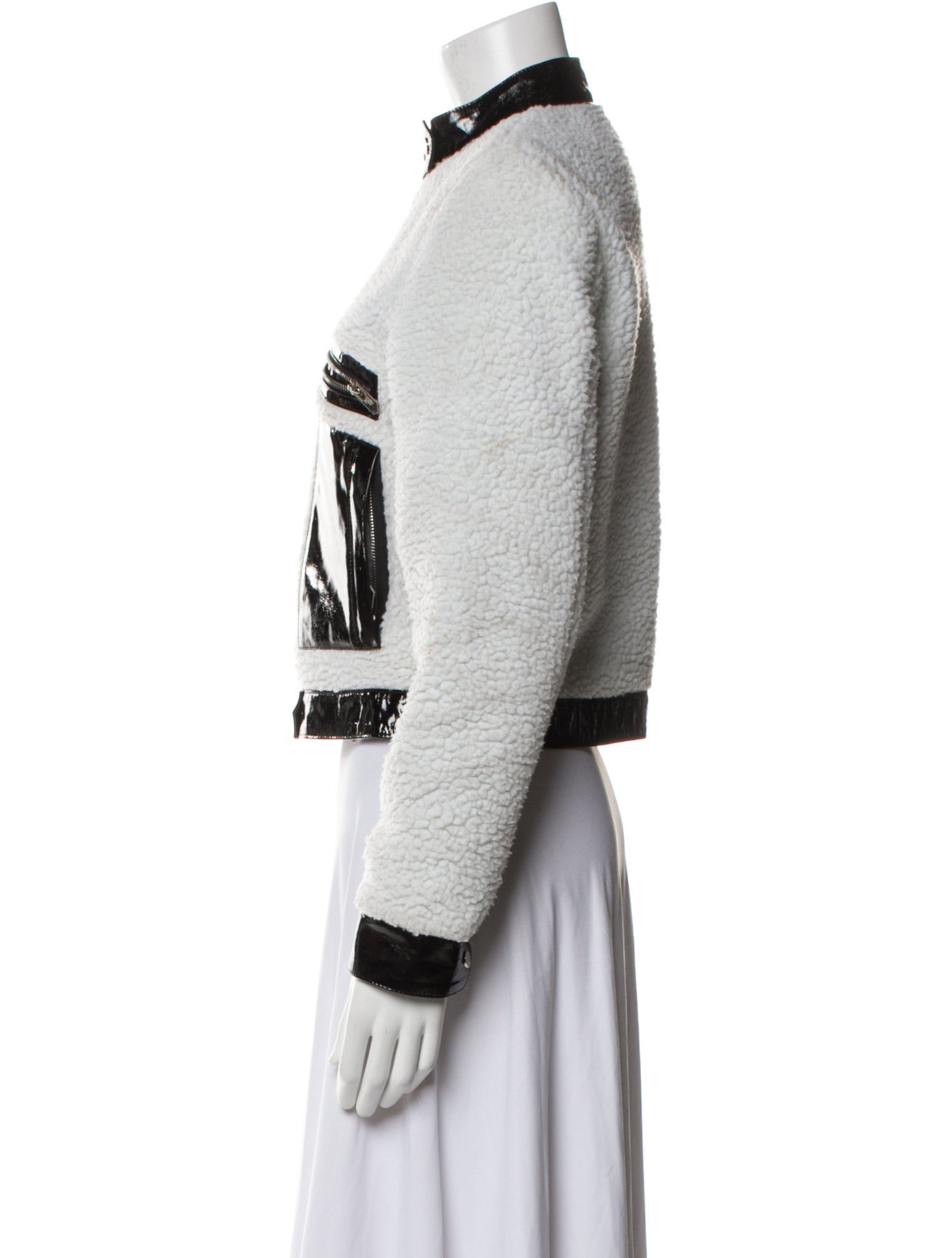 The Mighty Company Faux Shearling Colorblock Pattern Jacket