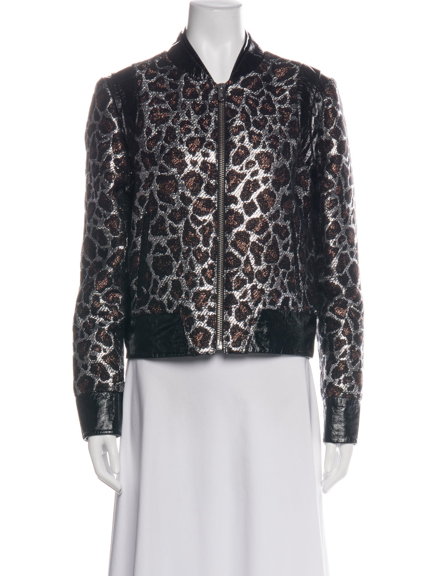 The Mighty Company Animal Print Bomber Jacket