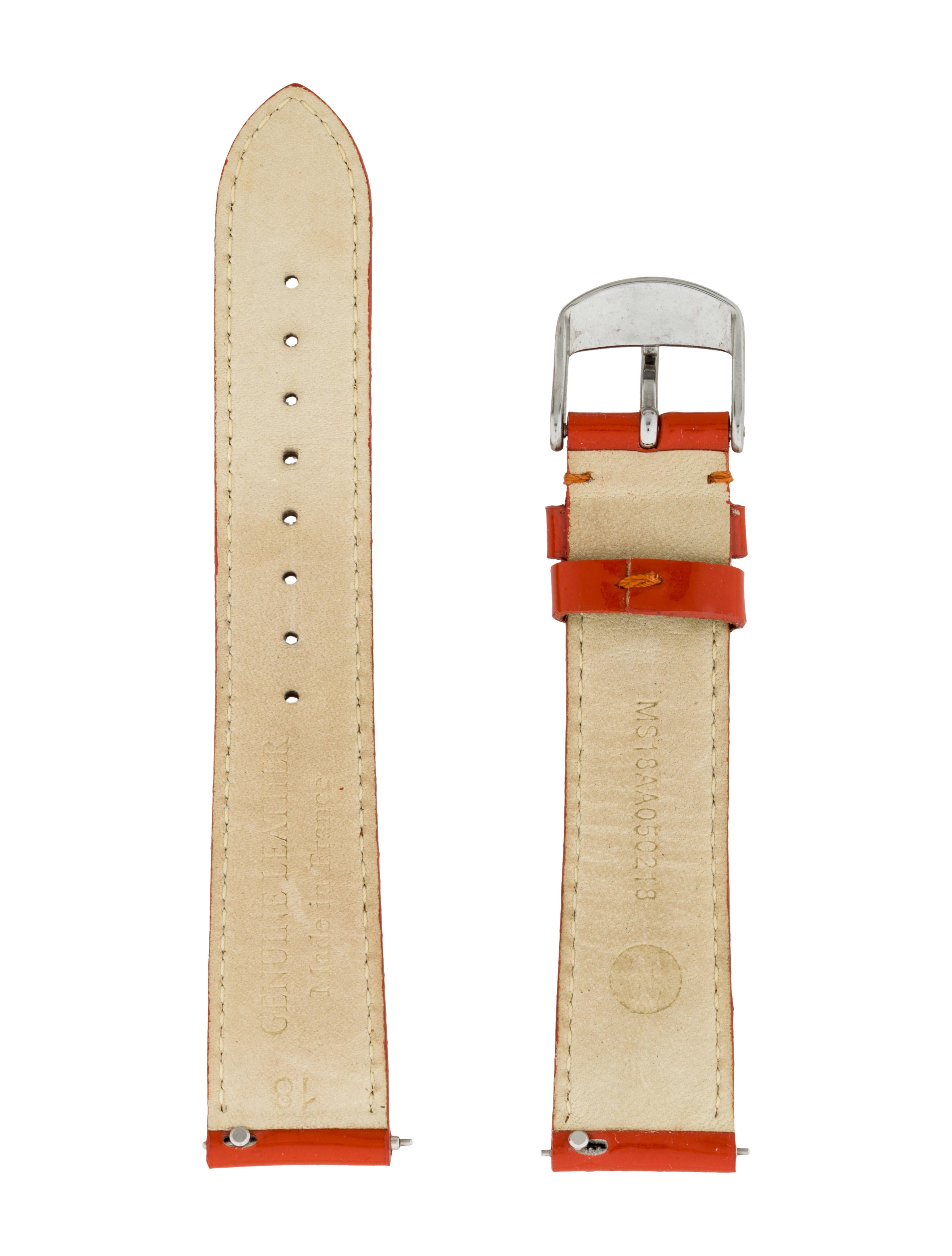 orange leather watch strap