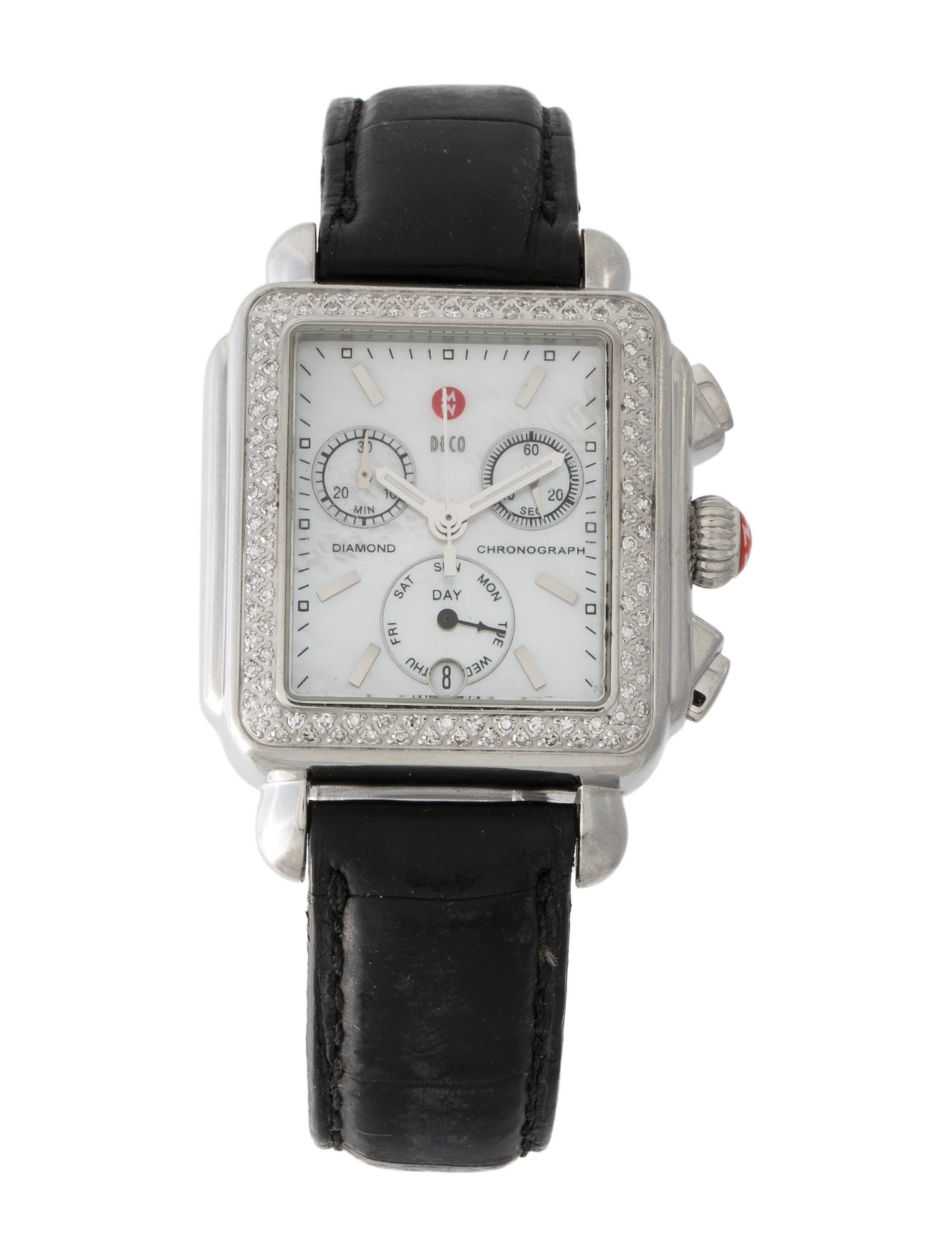 Michele Diamond Deco Chronograph Watch
