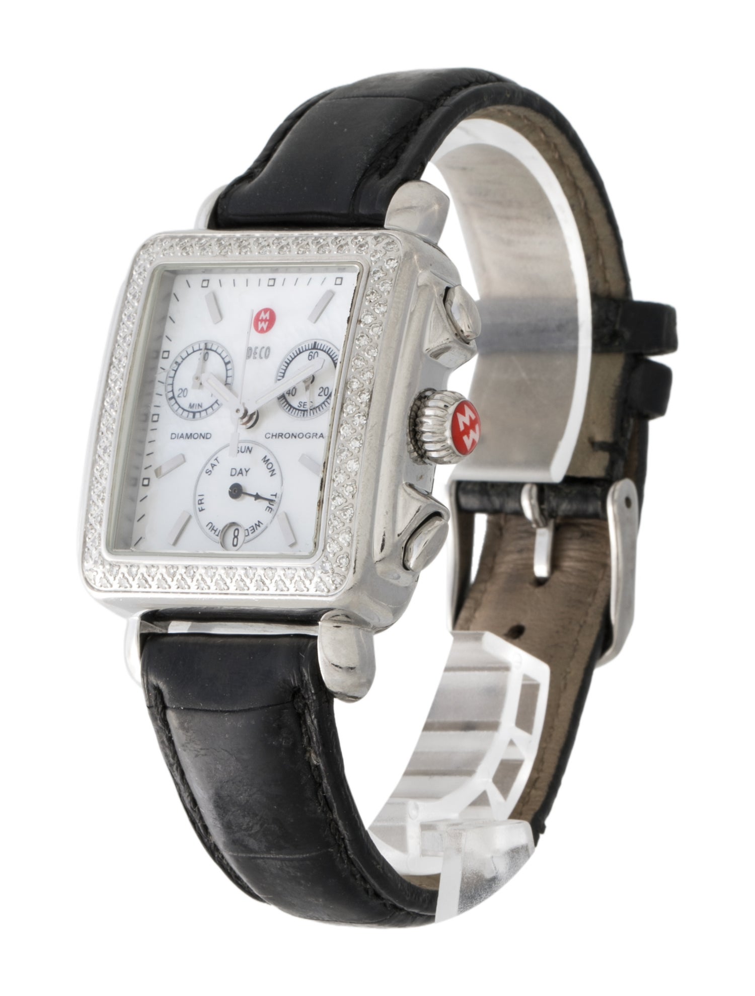 Michele Diamond Deco Chronograph Watch