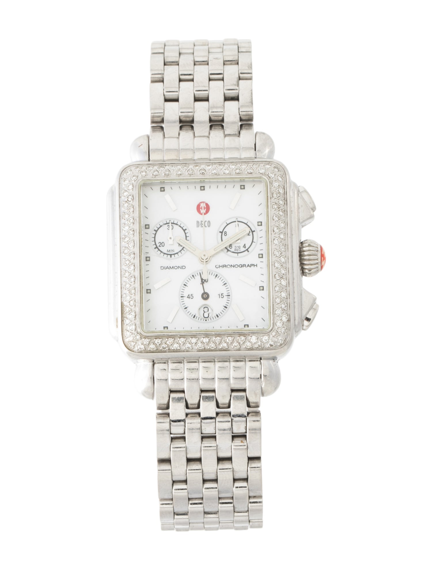 Michele Deco Diamond Chronograph Watch