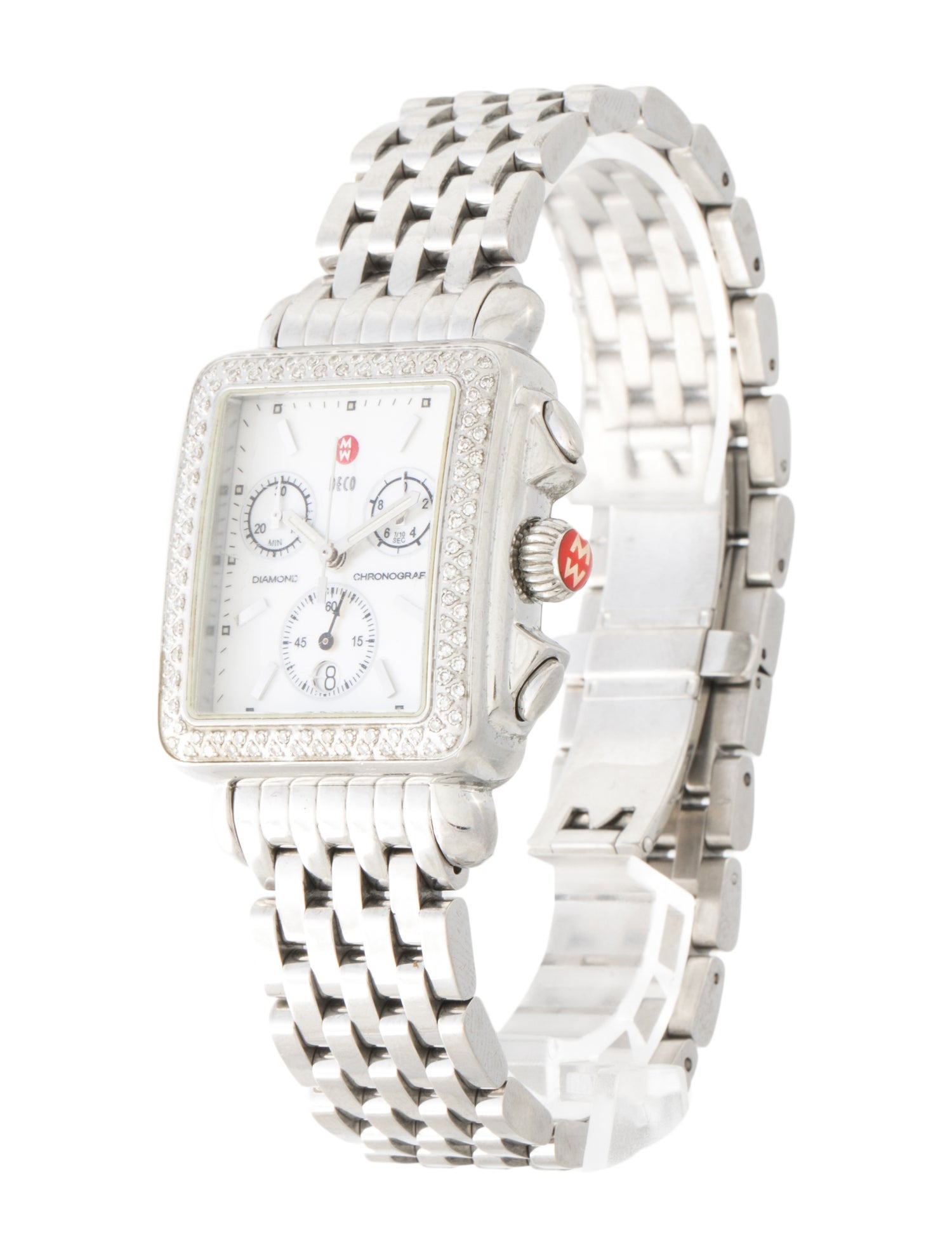 Michele Deco Diamond Chronograph Watch