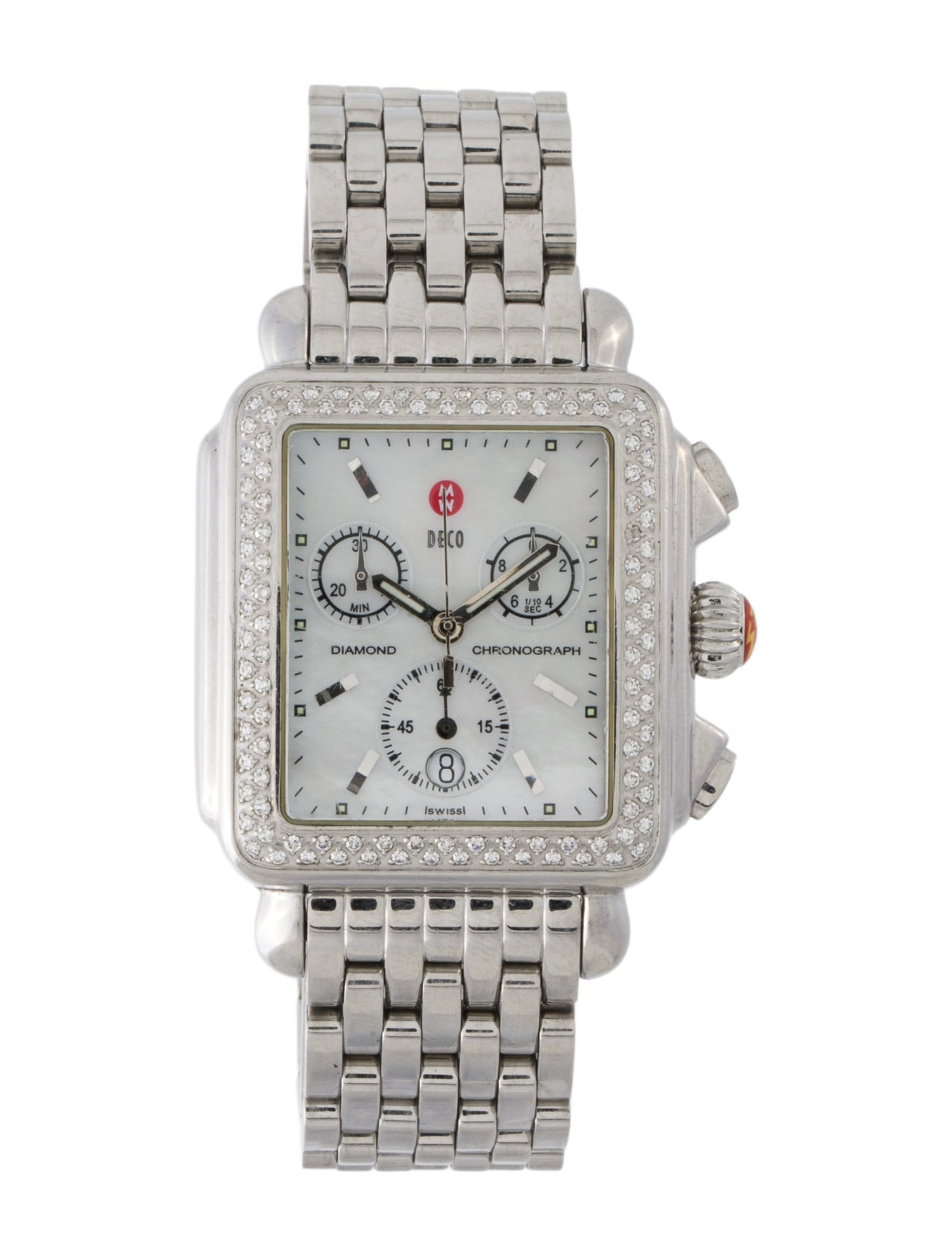 Michele Deco Diamond Chronograph Watch