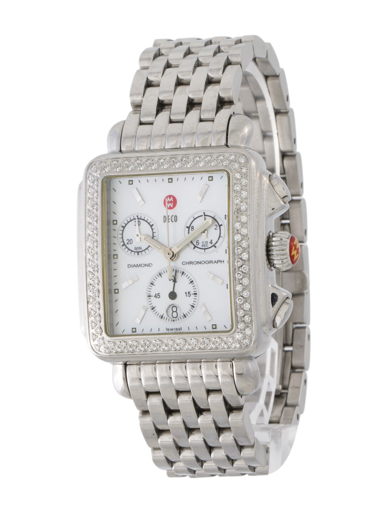 Michele Deco Diamond Chronograph Watch