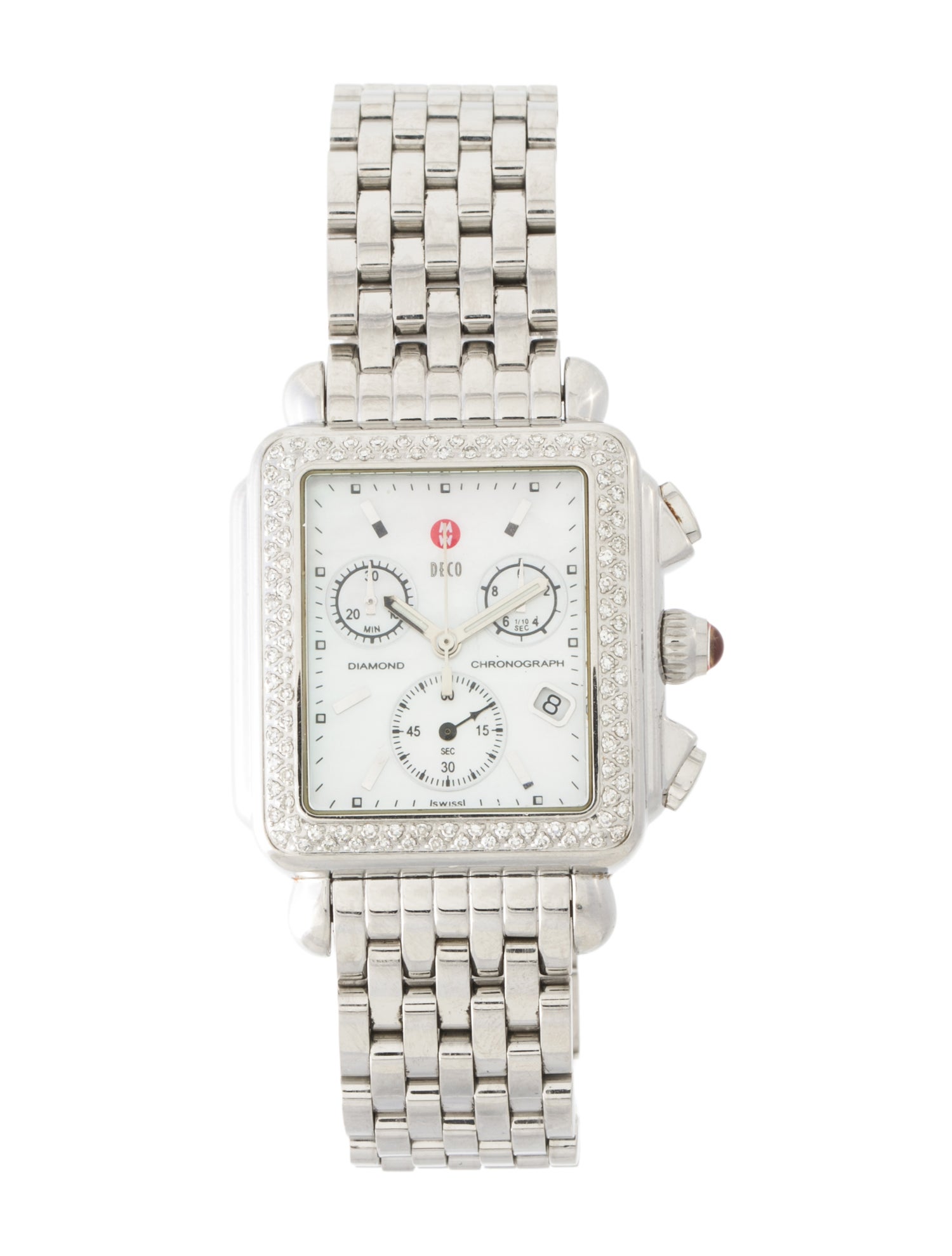 Michele Deco Diamond Chronograph Watch