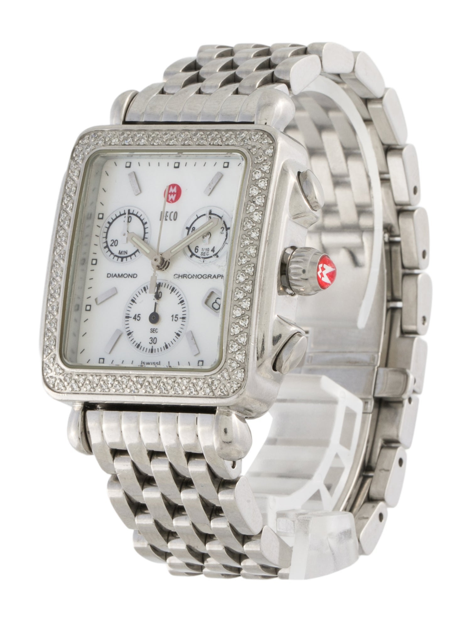 Michele Deco Diamond Chronograph Watch