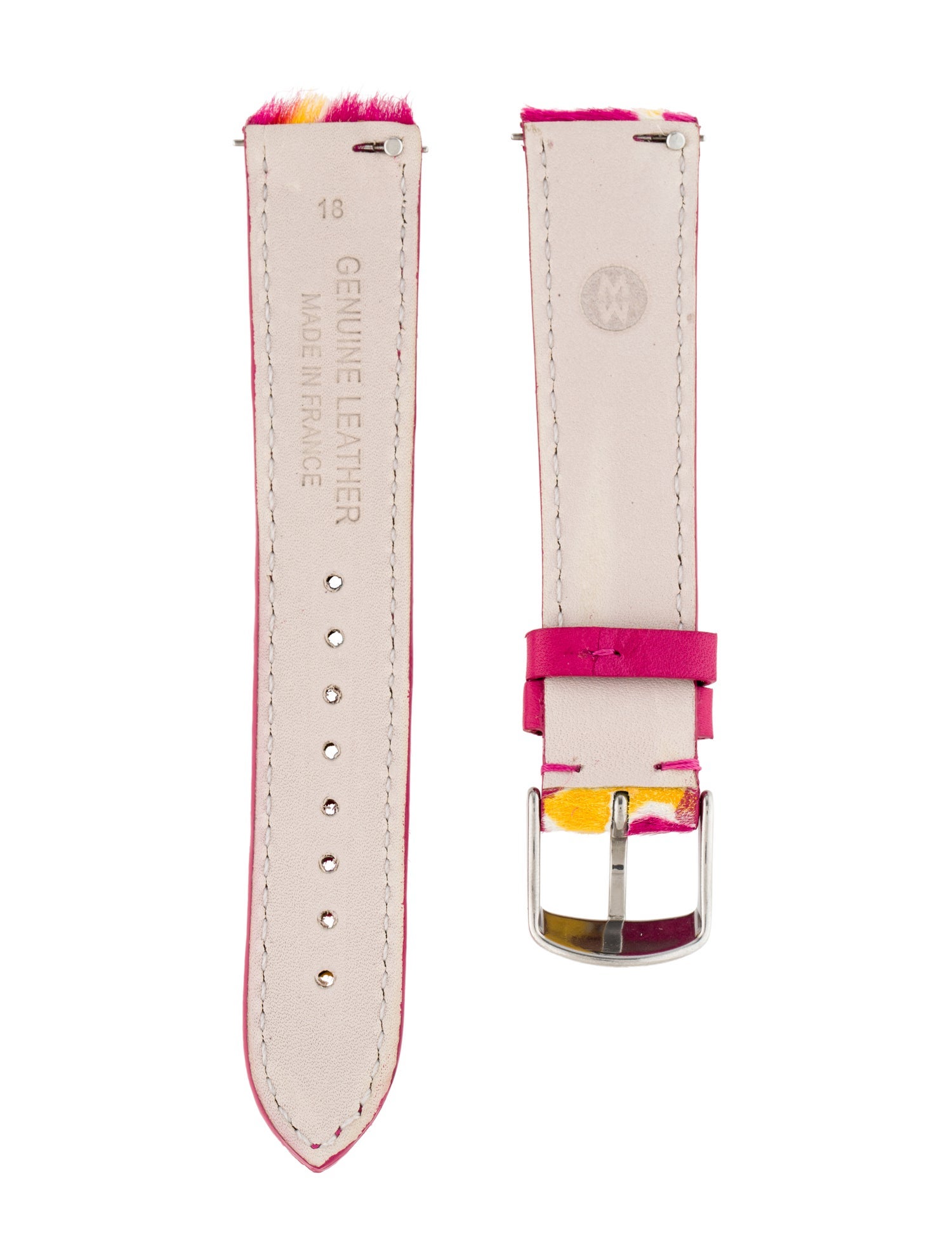 Michele 18mm Pink Leopard Watch Strap
