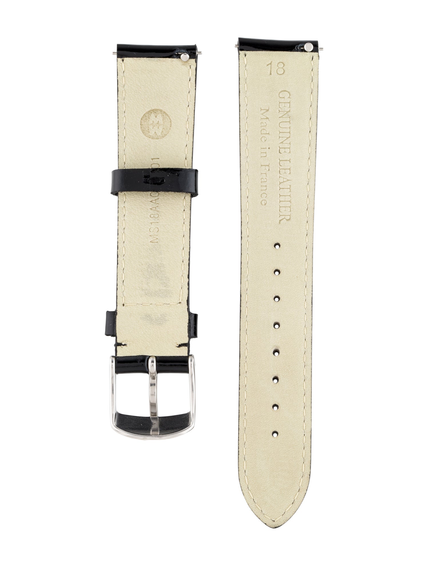Michele 18mm Patent Leather Watch Strap