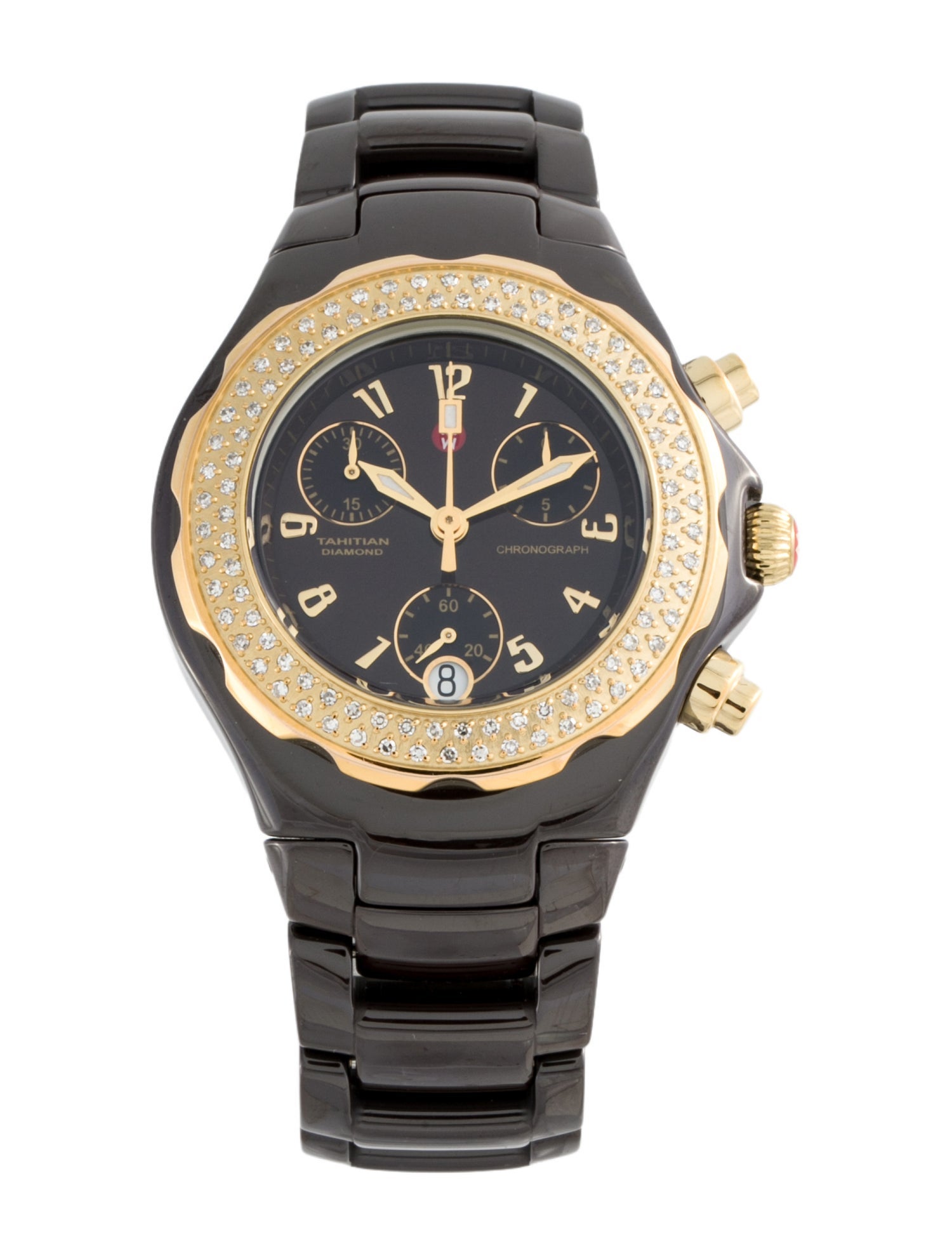 Michele Tahitian Chocolate Ceramic Watch
