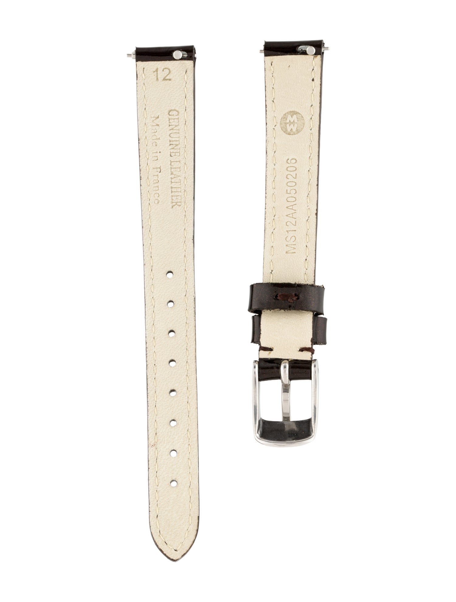Michele 12mm Patent Leather Watch Strap