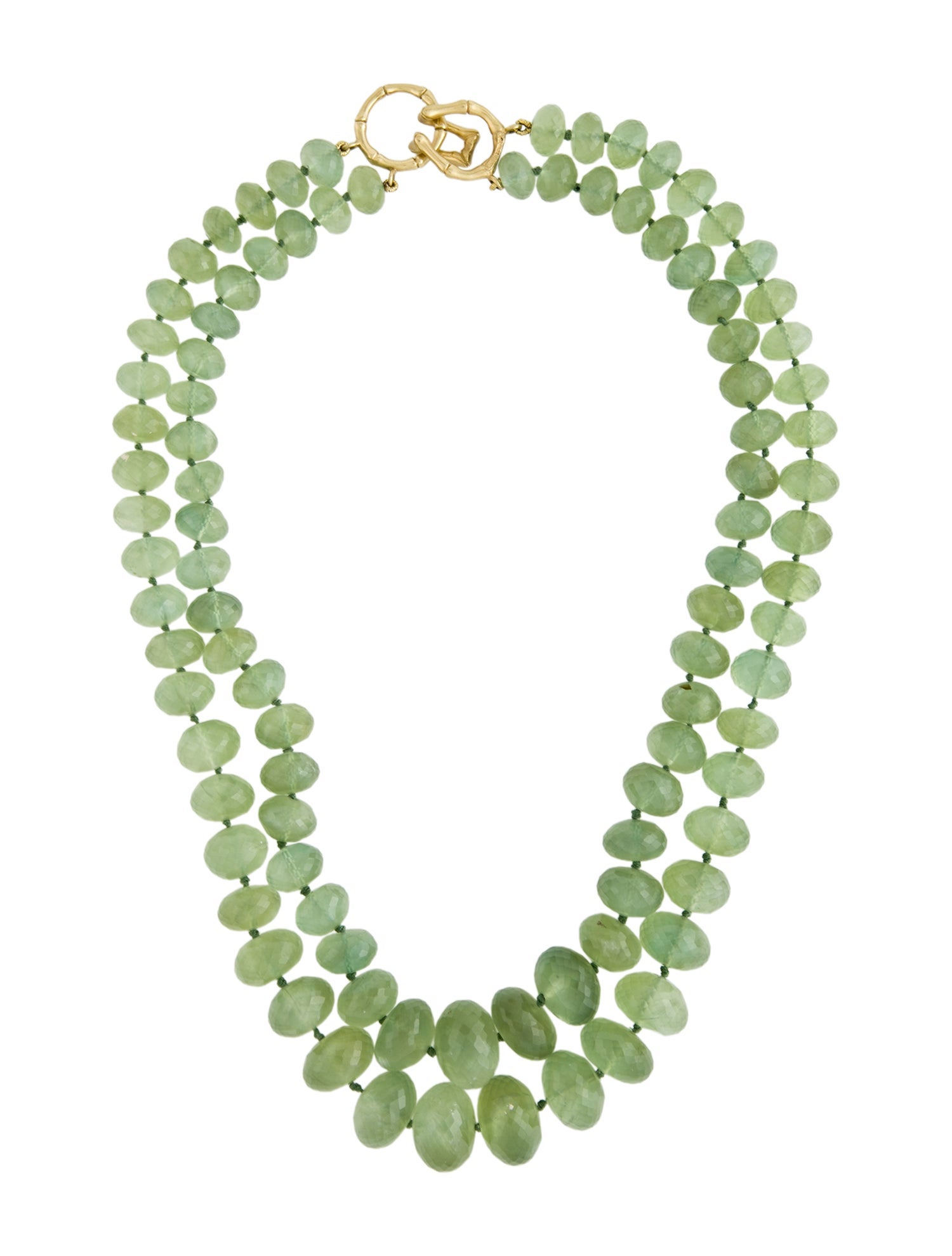 Mish 18K Prehnite Multistrand Bead Necklace