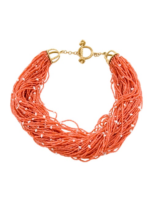 Mish 18K Coral & Pearl Beaded Multistrand Necklace