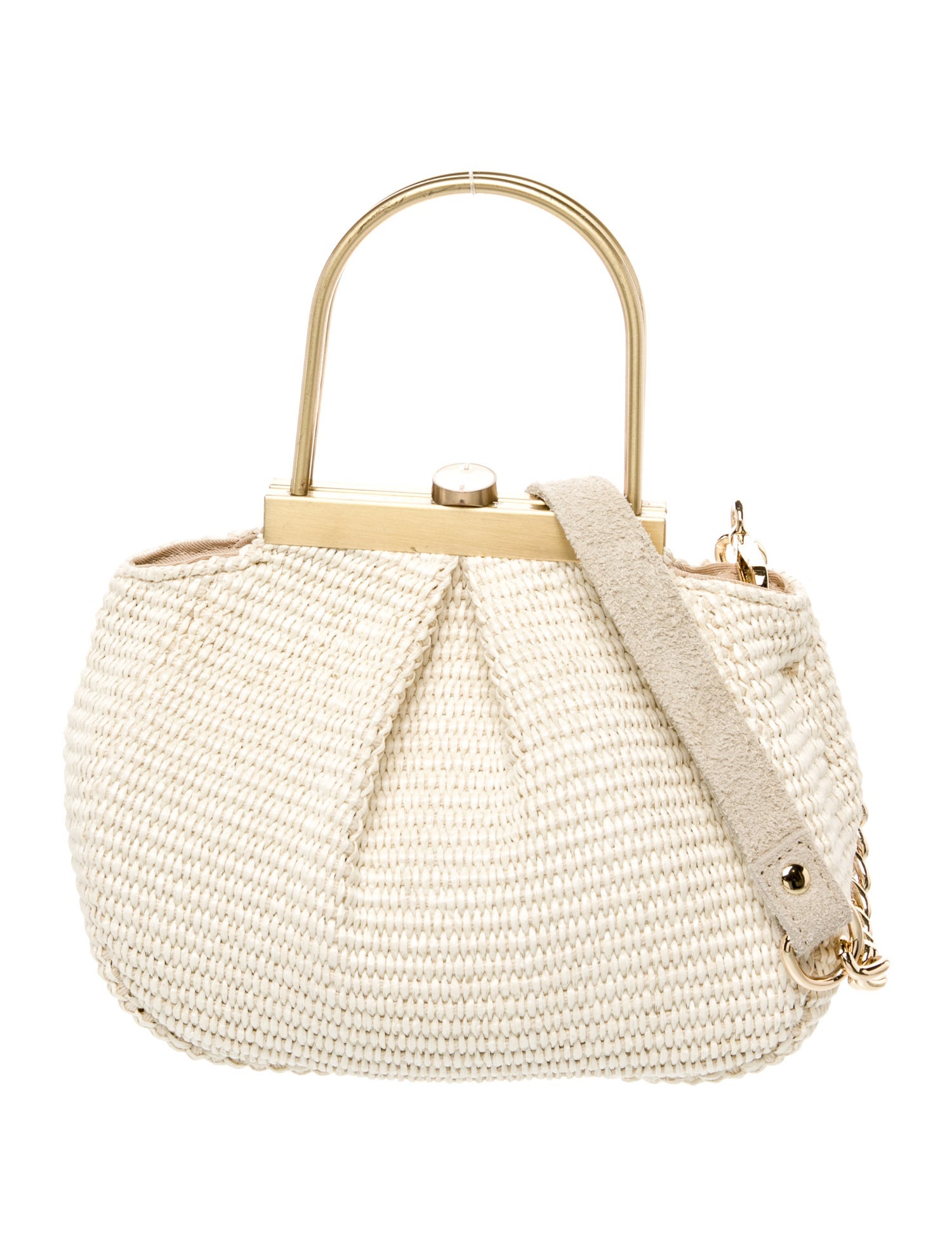 Milaner Italia Raffia Top Handle Bag
