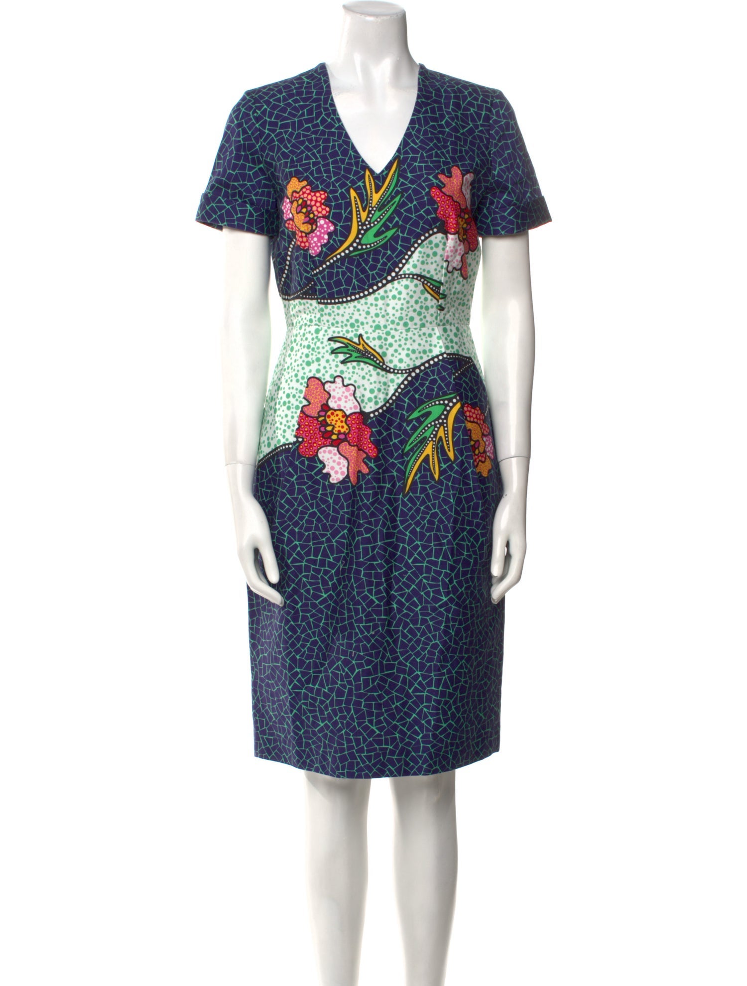 Mi Jong Lee Printed Knee-Length Dress