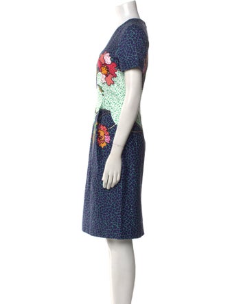 Mi Jong Lee Printed Knee-Length Dress