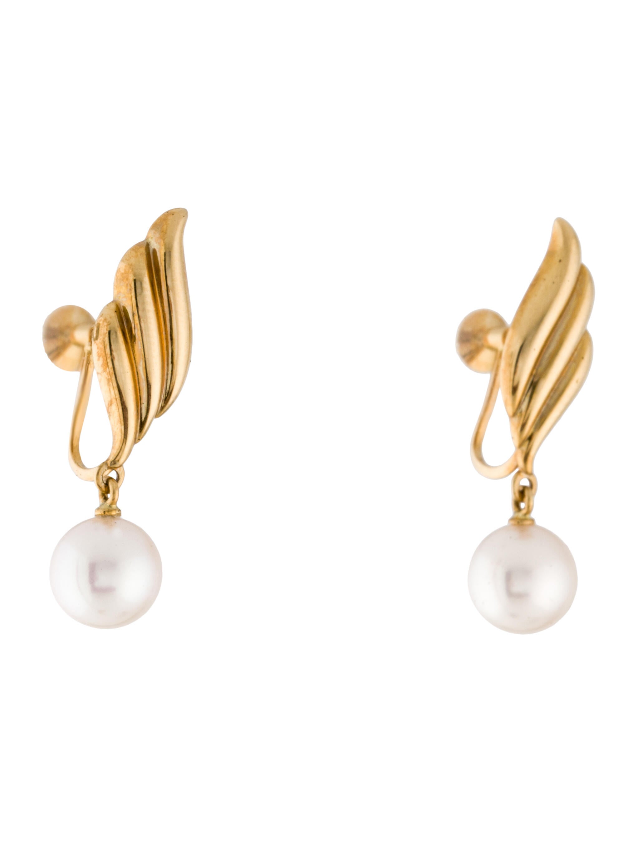 David Yurman 18K Pearl & Diamond Solari Drop Earrings 18K Yellow Gold
