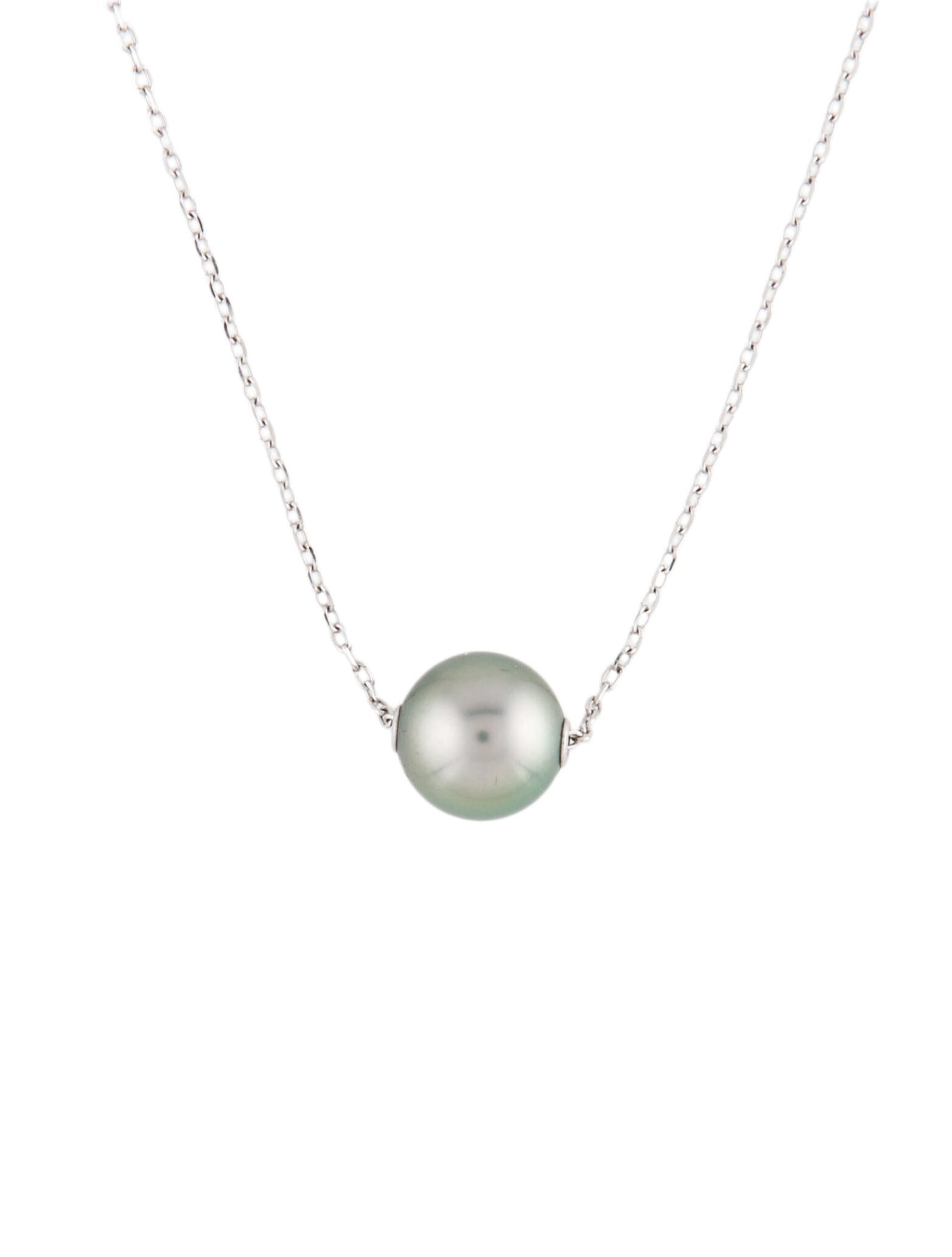 Mikimoto 18K Black South Sea Cultured Single Pearl Pendant Necklace